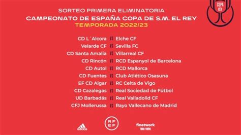 As Quedan Todos Los Cruces De La Primera Eliminatoria De La Copa Del Rey