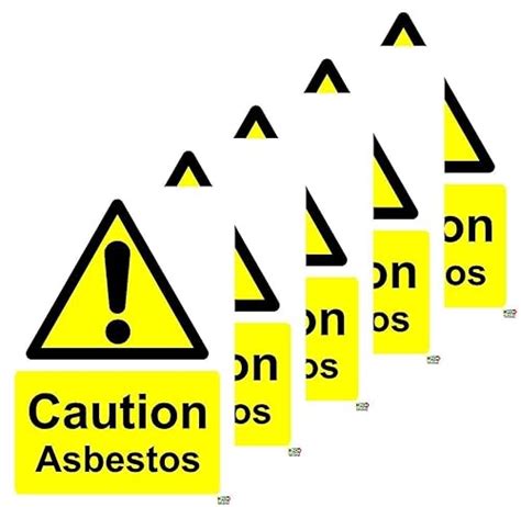 6 X Asbestos Warning Stickers Self Adhesive Vinyl Hazard Health And