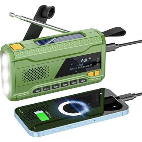 Dab Fm Radio Portable Solaire Radio Dynamo Survie Radio Manivelle