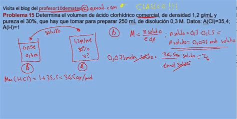 Ejercicios Y Problemas Resueltos De Disoluciones 15 YouTube