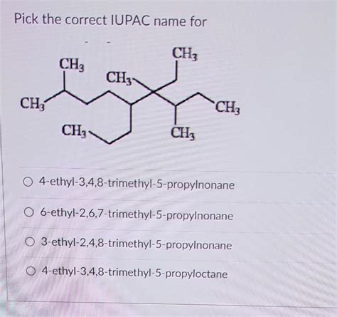 Solved Pick The Correct Iupac Name For 3 3 Diethylhexane 2