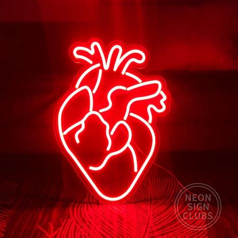 Human Heart Neon Sign Led Light Bar Signs Neon Lamp Bedroom Etsy