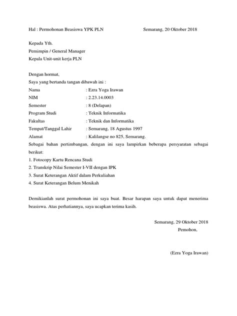 Detail Contoh Surat Permohonan Beasiswa Koleksi Nomer 4