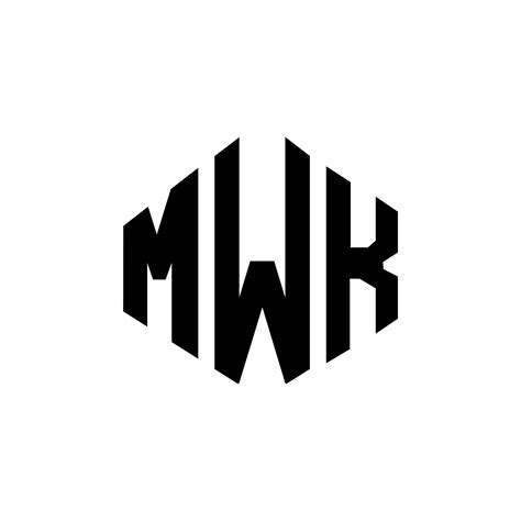 diseño de logotipo de letra mwk con forma de polígono mwk polígono y