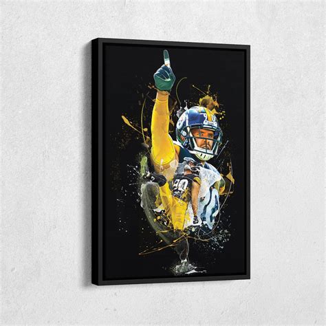 T.J. Watt Poster Pittsburgh Steelers NFL Artwork Framed Wall Art Canvas ...