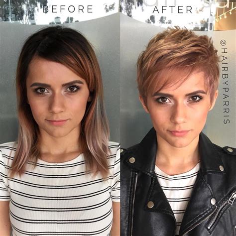 Make Overs Long Hair To Short Hair Before And After Pop Haircuts