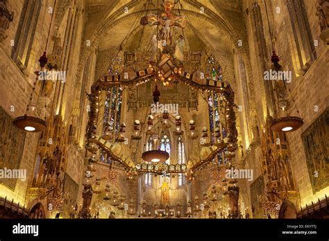 Royal chapel, Antoni Gaudi baldachin, La Seu Cathedral, Palma de ...