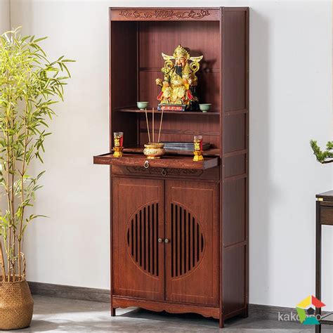 Solid Wood Buddhist Altar Cabinet Narrow Religious Worship Table