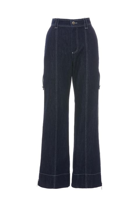 Side Seam Zipper Detail Jeans Pants