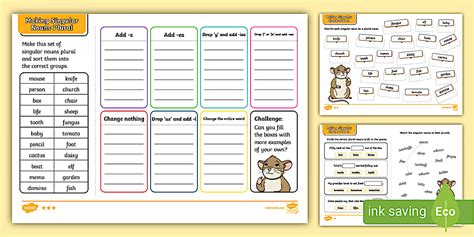 Making Singular Nouns Plural Activity Worksheets Twinkl