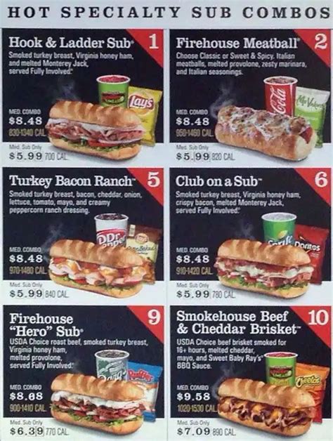 Printable Firehouse Subs Menu With Prices