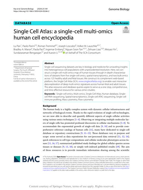 PDF Single Cell Atlas A Single Cell Multi Omics Human Cell Encyclopedia