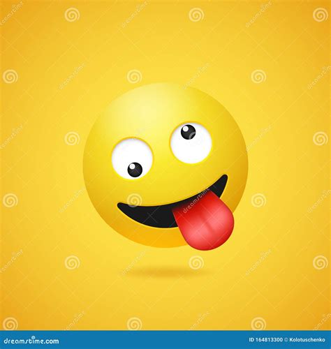 Happy Smiling Crazy Emoticon With Stuck Out Tongue Stock Vector