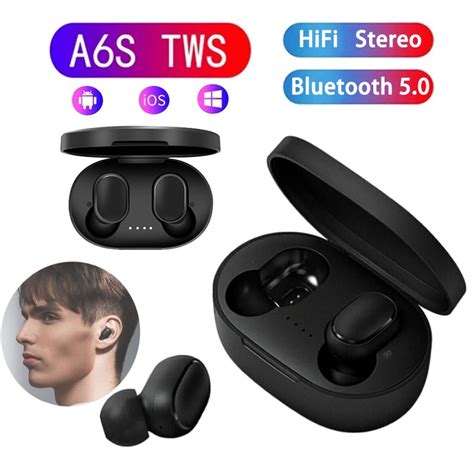 A6S TWS Airdots Fones De Ouvido Sem Fio Bluetooth 5 0 Para Xiaomi Redmi