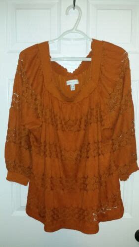 Susan Graver Orance Knit Polyester Lace Sweater Blouse Long Sleeve Ebay