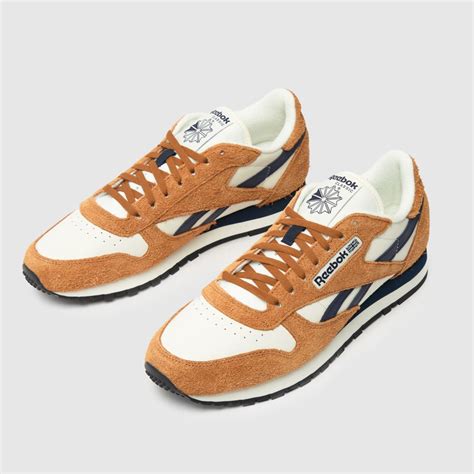 Mens Tan Reebok Classic Leather Trainers Schuh