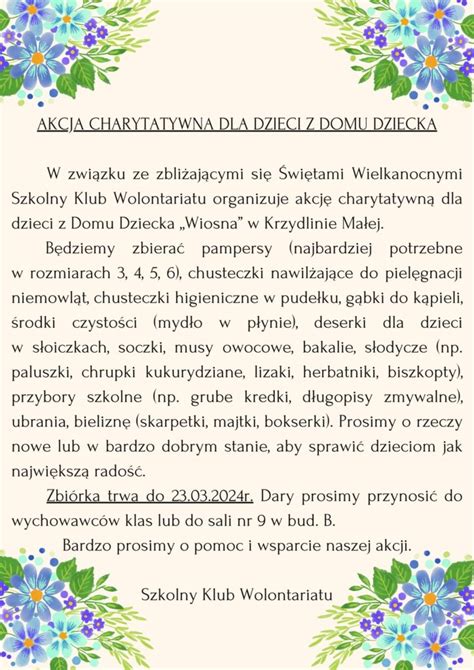 Akcja Charytatywna Szkolne Blogi