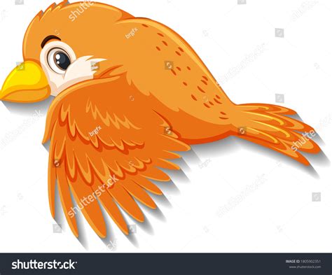 Cute Orange Bird Cartoon Character Illustration Stock Vector Royalty