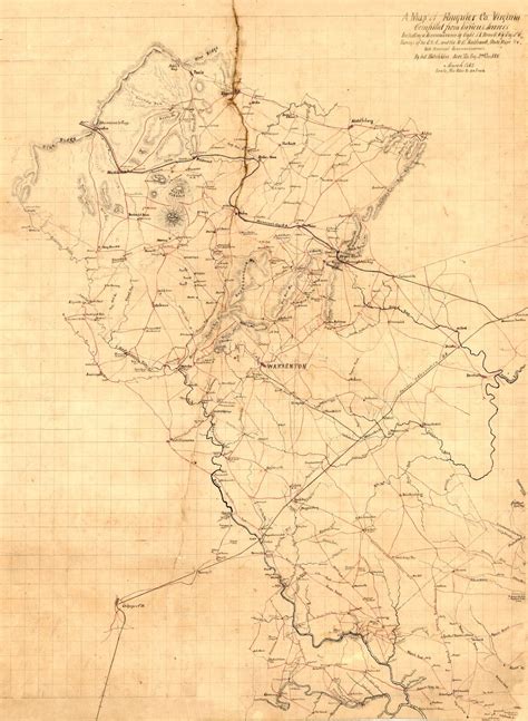 Historic County Map Fauquier County Virginia Hotchkiss 1863 23 X