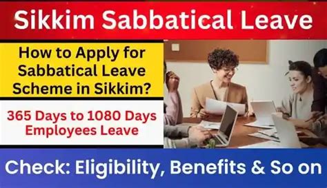 Sabbatical Leave Scheme Sikkim 2023 How To Apply Eligibility