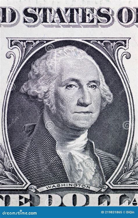 Portrait of President George Washington on One US Dollar Stock Image ...