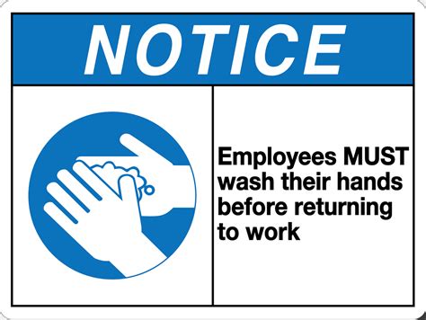 Employee Must Wash Hands Sign Printable