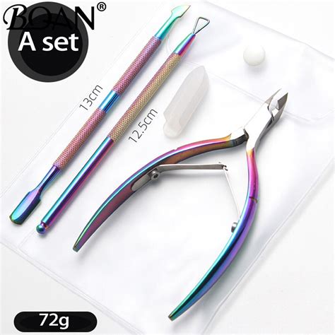 Bqan Rainbow Dual Ended Nail Cuticle Pusher Lepel Grandado