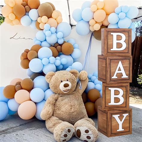 Buy Baby Shower Boxes For Birthday Decorations 4 Wood Grain Brown