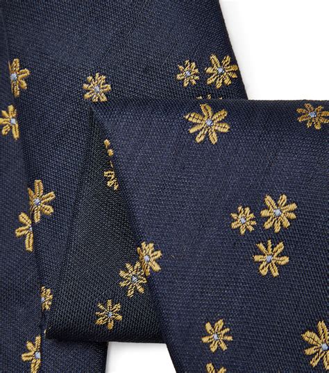 Sale Paul Smith Silk Linen Embroidered Daisy Tie Harrods Uk