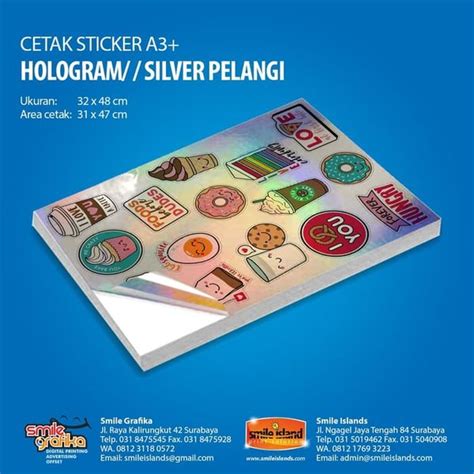 Jual Cetak Stiker Hologram Pelangi A3 Di Lapak Smile Islands Printing