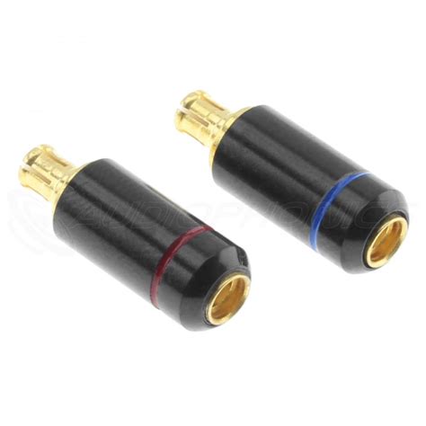 MMCX Female To A2DC Male Gold Plated Adapters Pair Audiophonics