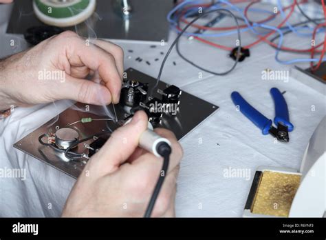 electronics soldering work Stock Photo - Alamy
