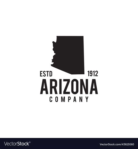 Arizona state outline map logo design Royalty Free Vector