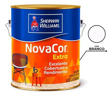 Tinta Novacor Extra Semi Brilho Standard 3 6 Litros Cor Branco Semi