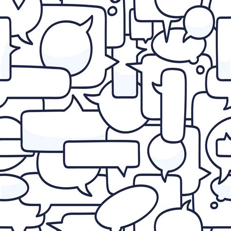 Hand Drawn Speech Bubbles Seamless Pattern Vector Illustration On White Background Doodle Talk