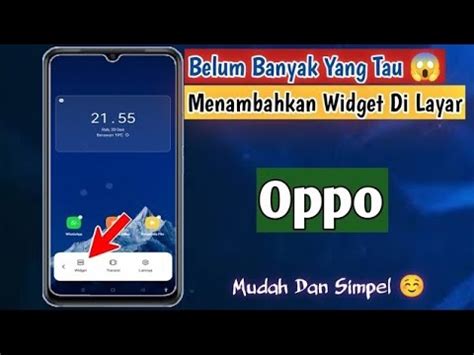 Cara Menambahkan Widget Di Layar Utama Hp Oppo Youtube