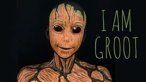 Guardians Of The Galaxy Groot Cosplay Halloween Makeup Youtube