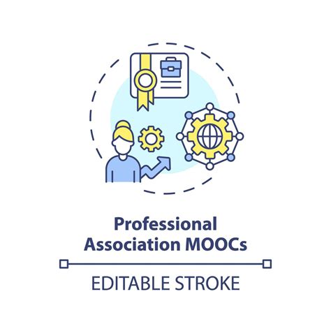 2d Editable Multicolor Icon Professional Association Moocs Concept