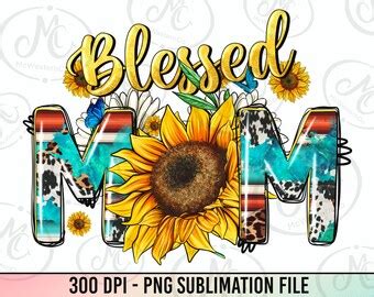 Western Blessed Cowhide Sunflower Png Sublimation Design Blessed