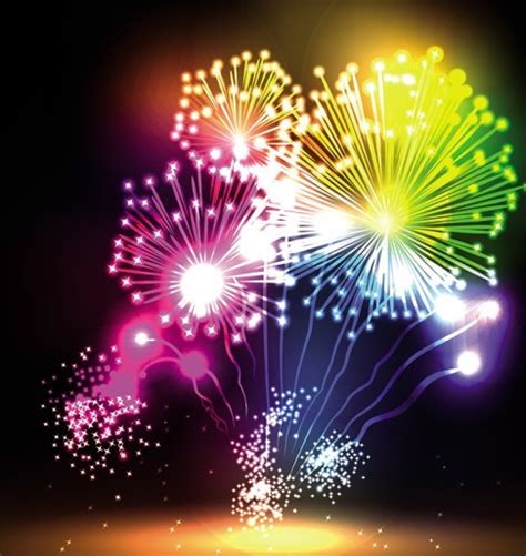 Free Colorful & Bright Fireworks Background Vector 04 - TitanUI