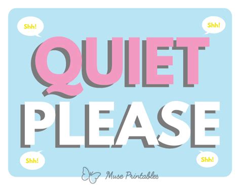 Printable Quiet Please Sign