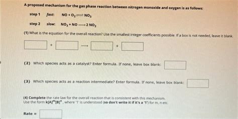 Solved A Proposed Mechanism For The Gas Phase Reaction Chegg