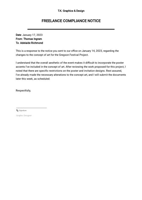 Compliance Letter Template