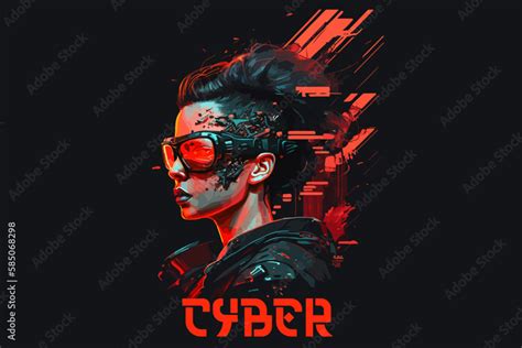 Cyberpunk futuristic vector art for t-shirt design. Stock Vector ...