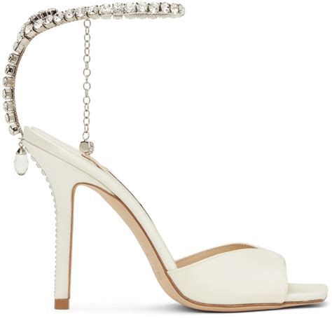 Jimmy Choo Sandales Talon Aiguille Saeda Blanches Ssense France