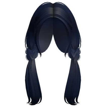 Cute Cottage Core Pigtail Braids Dark Blue Roblox