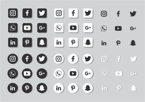 Set Popular Social Media Icons Facebook Instagram Twitter Youtube Pinterest And Many More