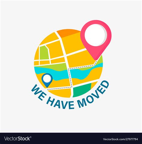 We Have Moved Concept Relocation Office Royalty Free Vector