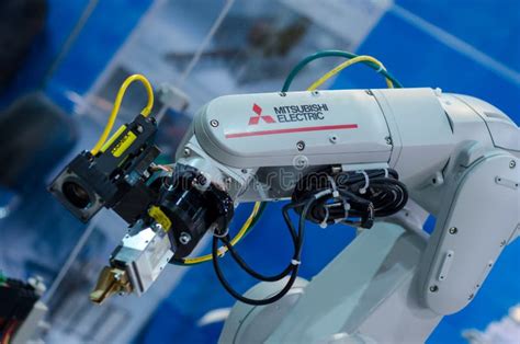Mitsubishi Robot Arm On Schunk Stand On Messe Fair In Hannover Germany