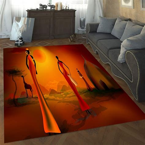 African Girl Ethnic Rug Cheap Rug African Woman Printing Large American Style Modern Rug